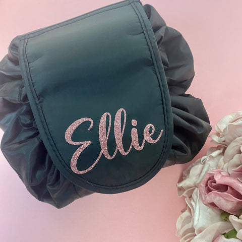 Personalised Drawstring Make Up Bag (Vinyl)